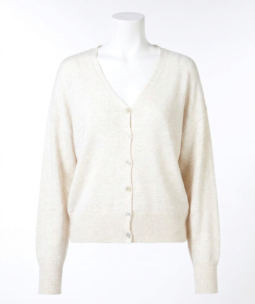 NEW ESQUALO v neck cardigan in light sand